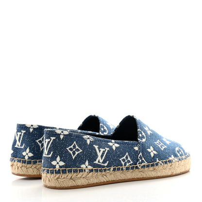 Louis Vuitton Monogram Denim Starboard Espadrille Flats 38 Blue 4 of 8