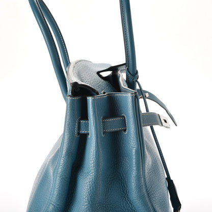 Hermes Taurillon Clemence Birkin 35 Blue Jean 15 of 40