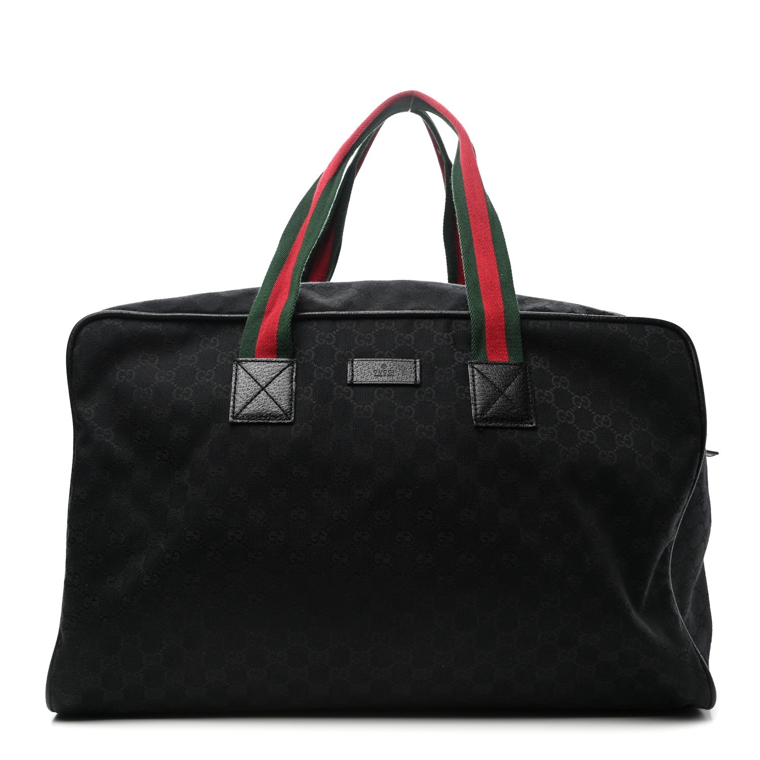 Gucci GG Monogram Web Large Collapsible Carry On Duffle Bag Black 1 of 9