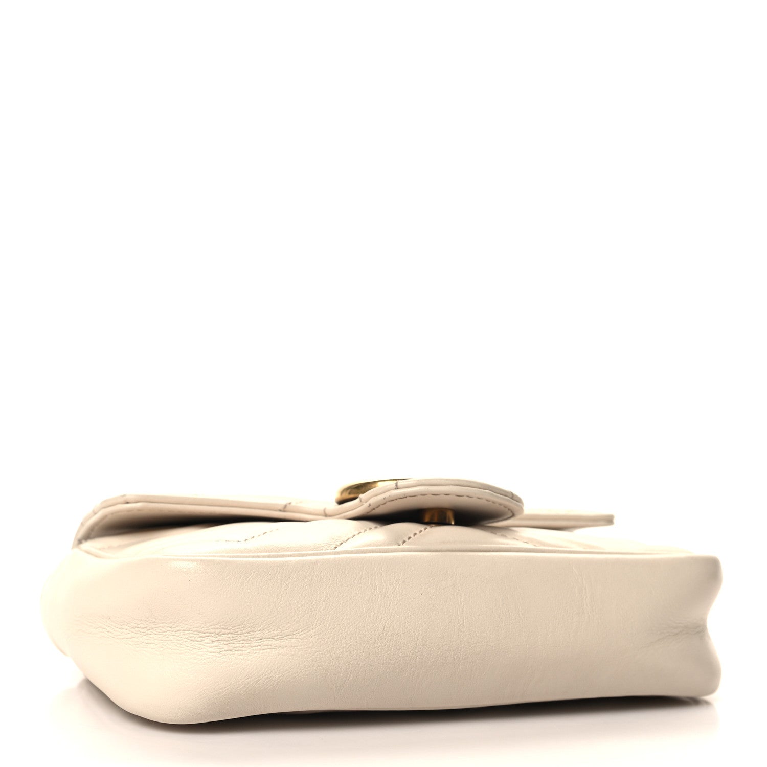 Gucci Calfskin Matelasse Super Mini GG Marmont Shoulder Bag White 4 of 11