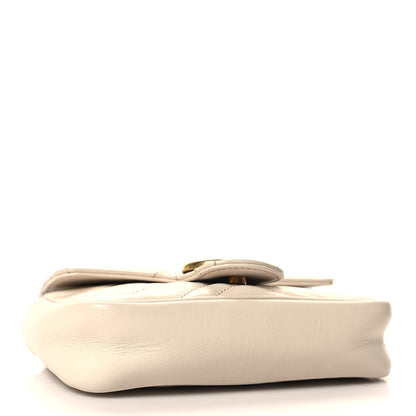 Gucci Calfskin Matelasse Super Mini GG Marmont Shoulder Bag White 4 of 11