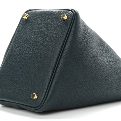 Hermes Taurillon Clemence Picotin Lock 18 PM Vert Cypress 9 of 9