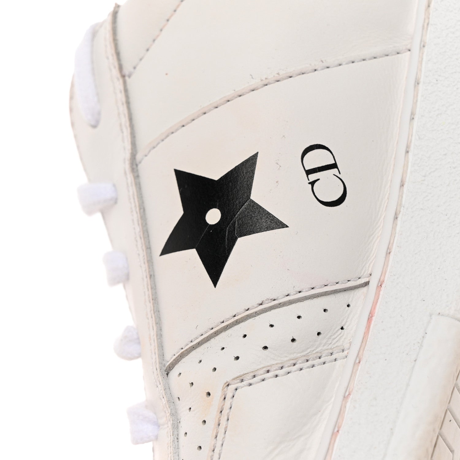 Christian Dior Calfskin Suede Dior Star Low Top Sneakers 36.5 White Black 17 of 22