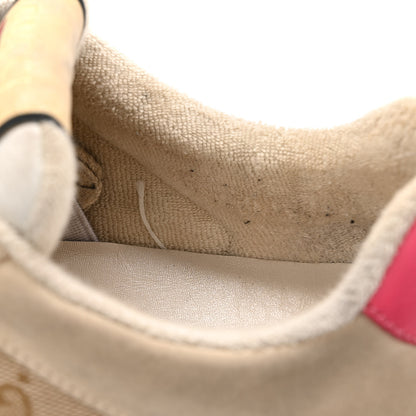 Gucci GG Monogram Nubuck Web Womens Screener Sneakers 38 New Sand Dusty Milk Pink 10 of 10