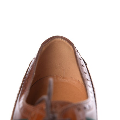 Gucci Calfskin Web Bee Embroidered Mens Lace Up Brogue Wingtip Derby Shoes 7.5 Cuir 12 of 17