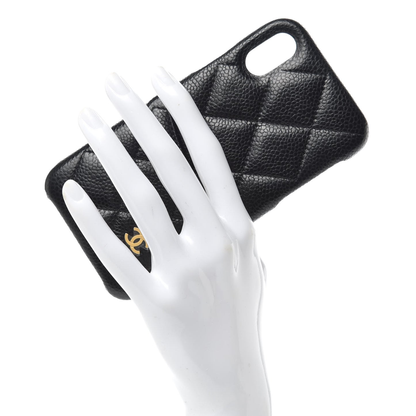Caviar Quilted iPhone X Coco Tech Case Black