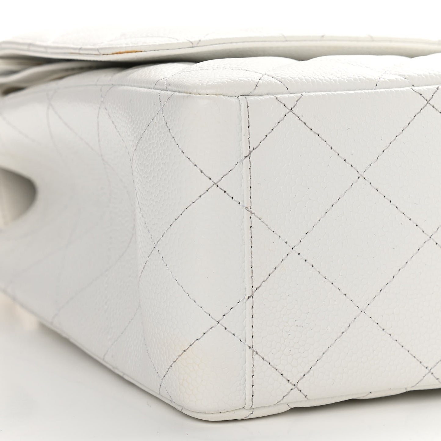 Caviar Quilted Maxi Double Flap White