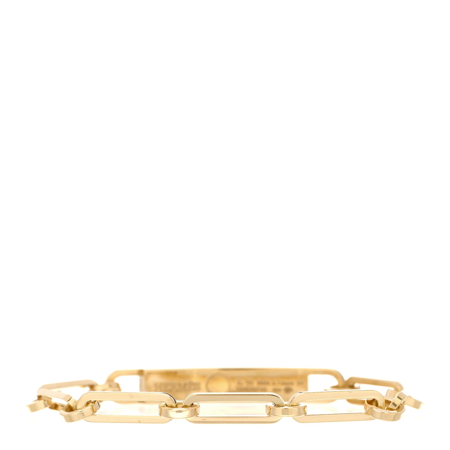 Hermes 18K Yellow Gold Diamond Pave PM Kelly Chaine Bracelet SH 2 of 4