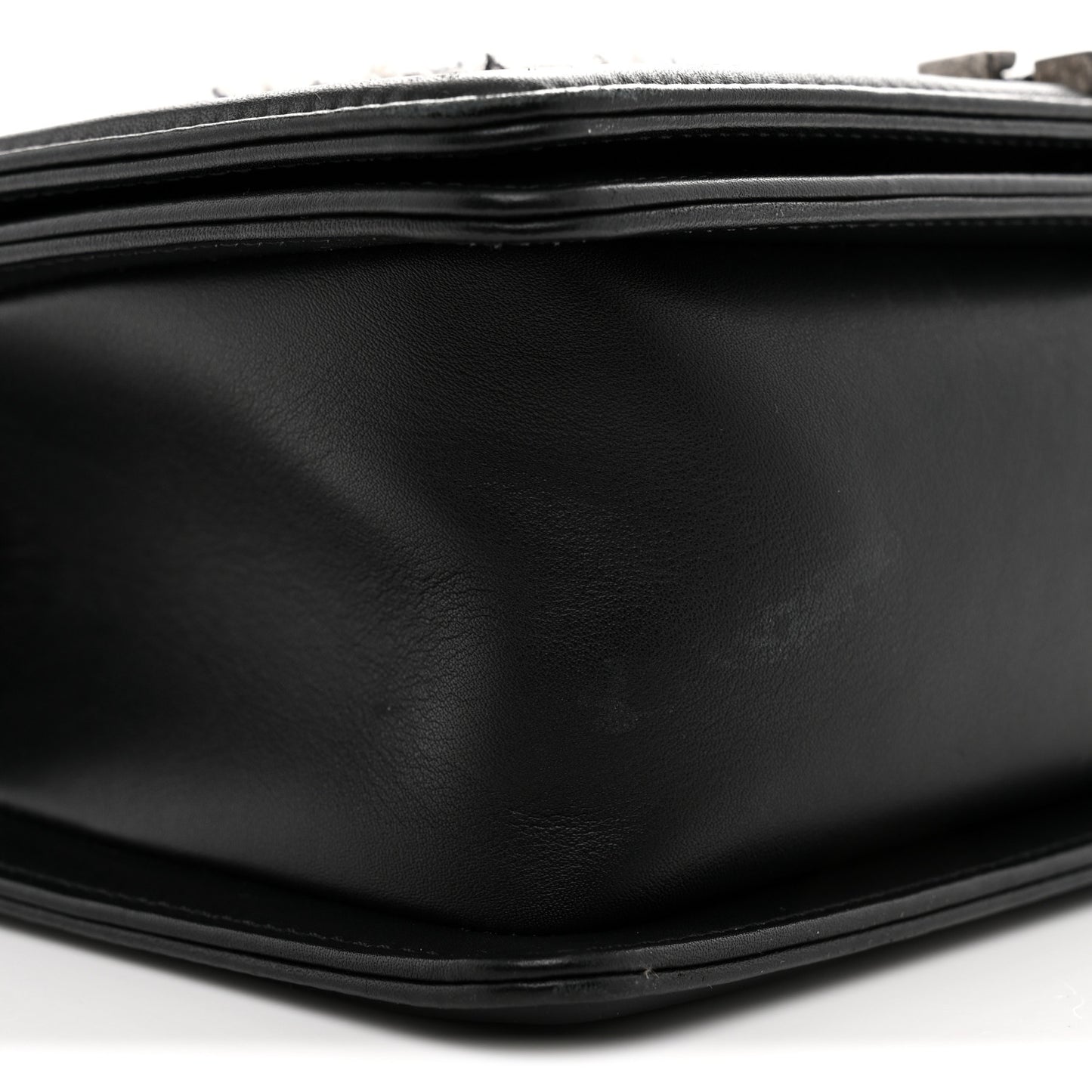 Tweed Calfskin Medium Boy Flap Black White