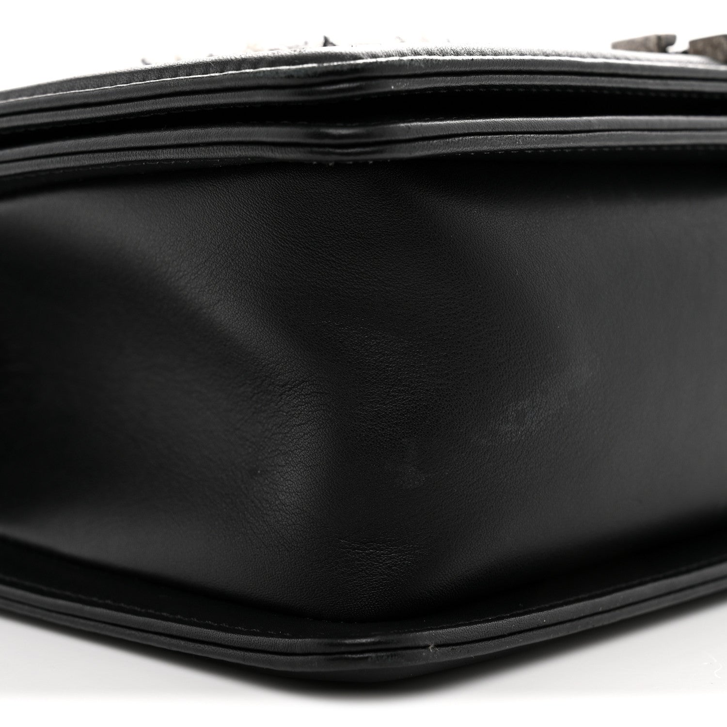Chanel Tweed Calfskin Medium Boy Flap Black White 9 of 11