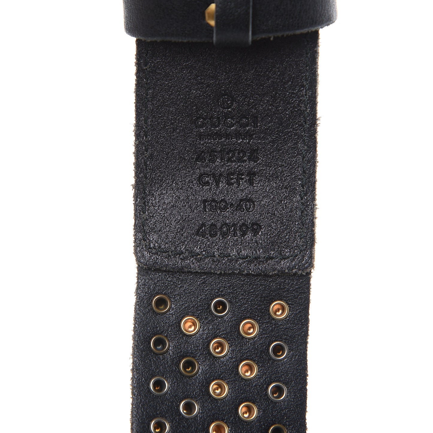 Calfskin Studded Feline Belt 100 40 Black