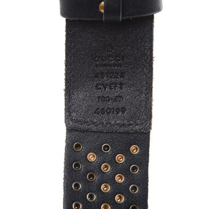 Gucci Calfskin Studded Feline Belt 100 40 Black 6 of 6