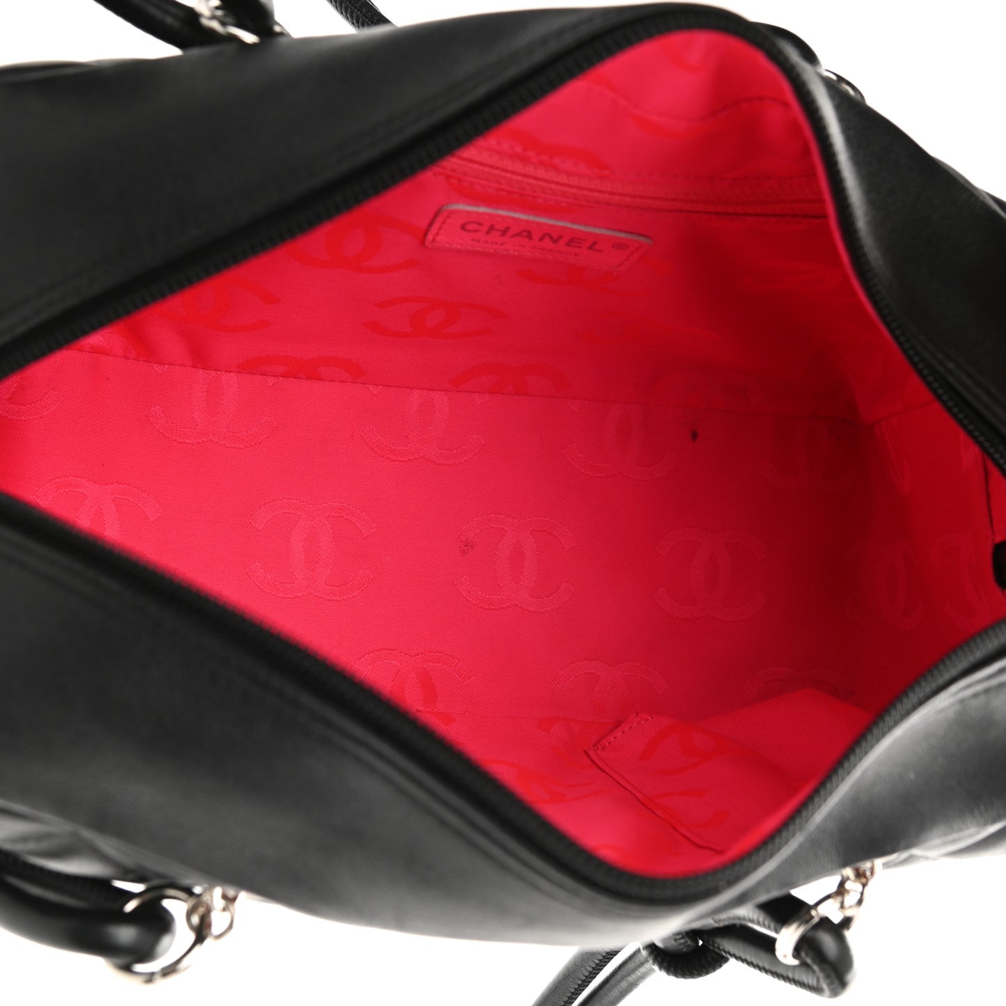 Calfskin Quilted Large Cambon Bowler Black