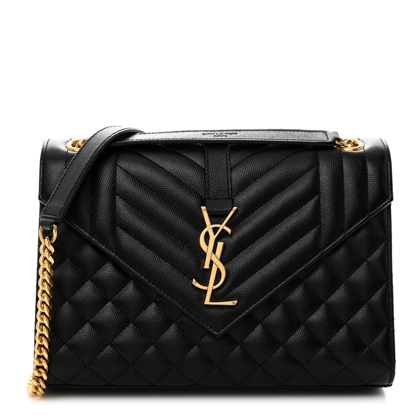 Grain De Poudre Textured Mixed Matelasse Triquilt Medium Monogram Satchel Black