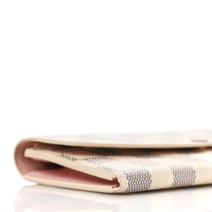 Louis Vuitton Damier Azur Emilie Wallet Rose Ballerine 7 of 9