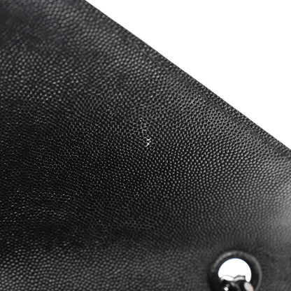 Saint Laurent Grain De Poudre Textured Mixed Matelasse Triquilt Medium Monogram Monochrome Satchel Black 12 of 12