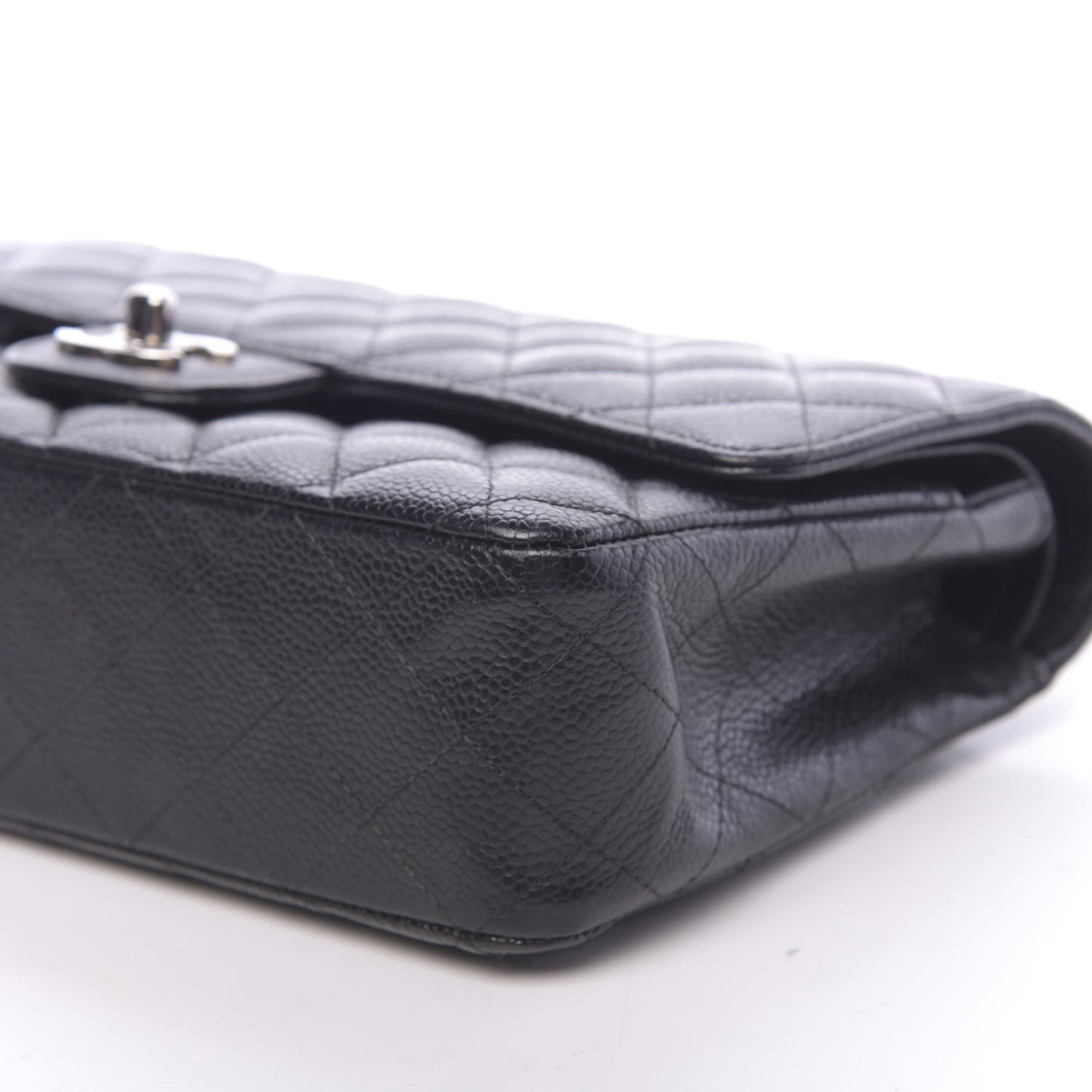 Caviar Quilted Medium Double Flap Black