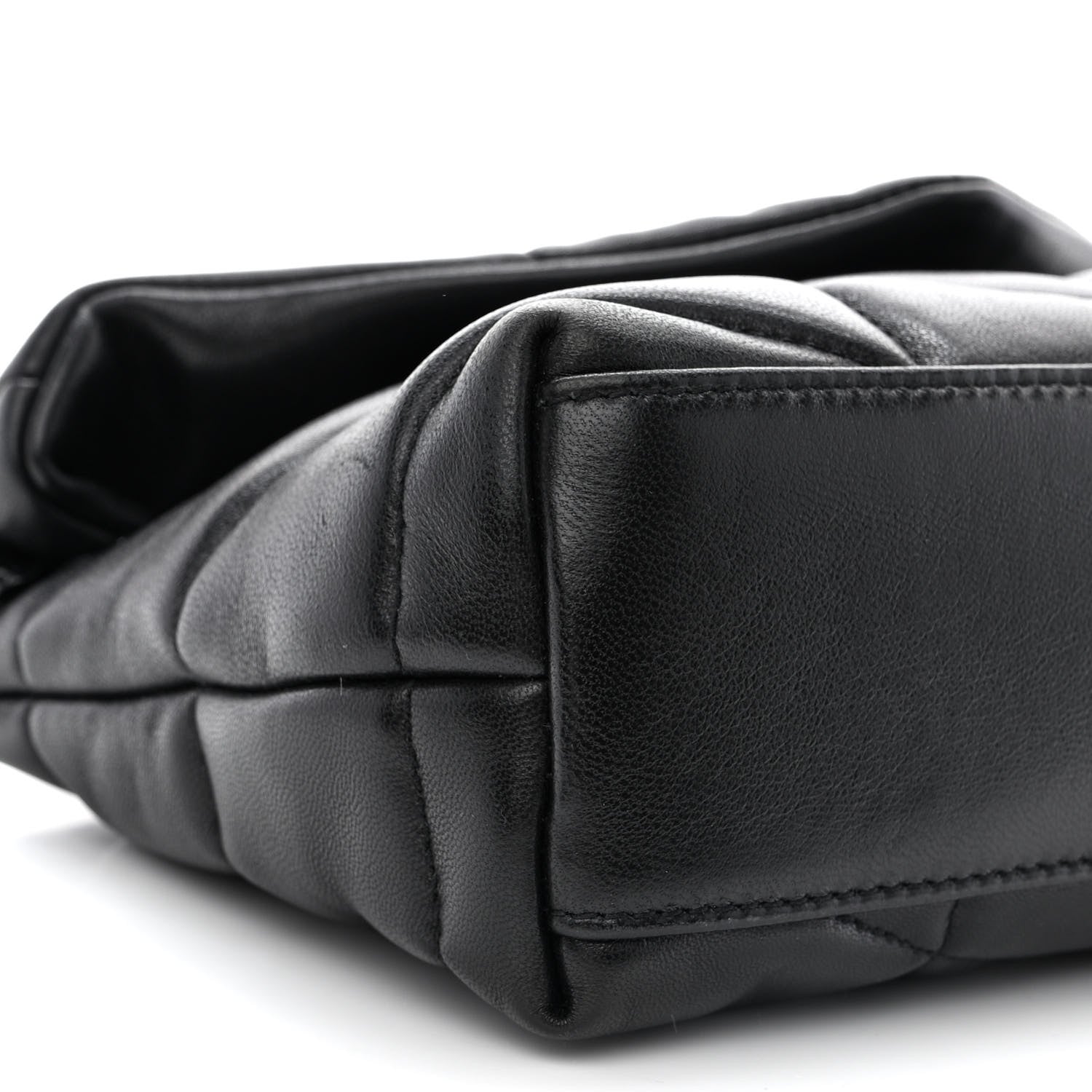 Saint Laurent Calfskin Quilted Toy Loulou Puffer Monogram Monochrome Chain Satchel Black 10 of 12