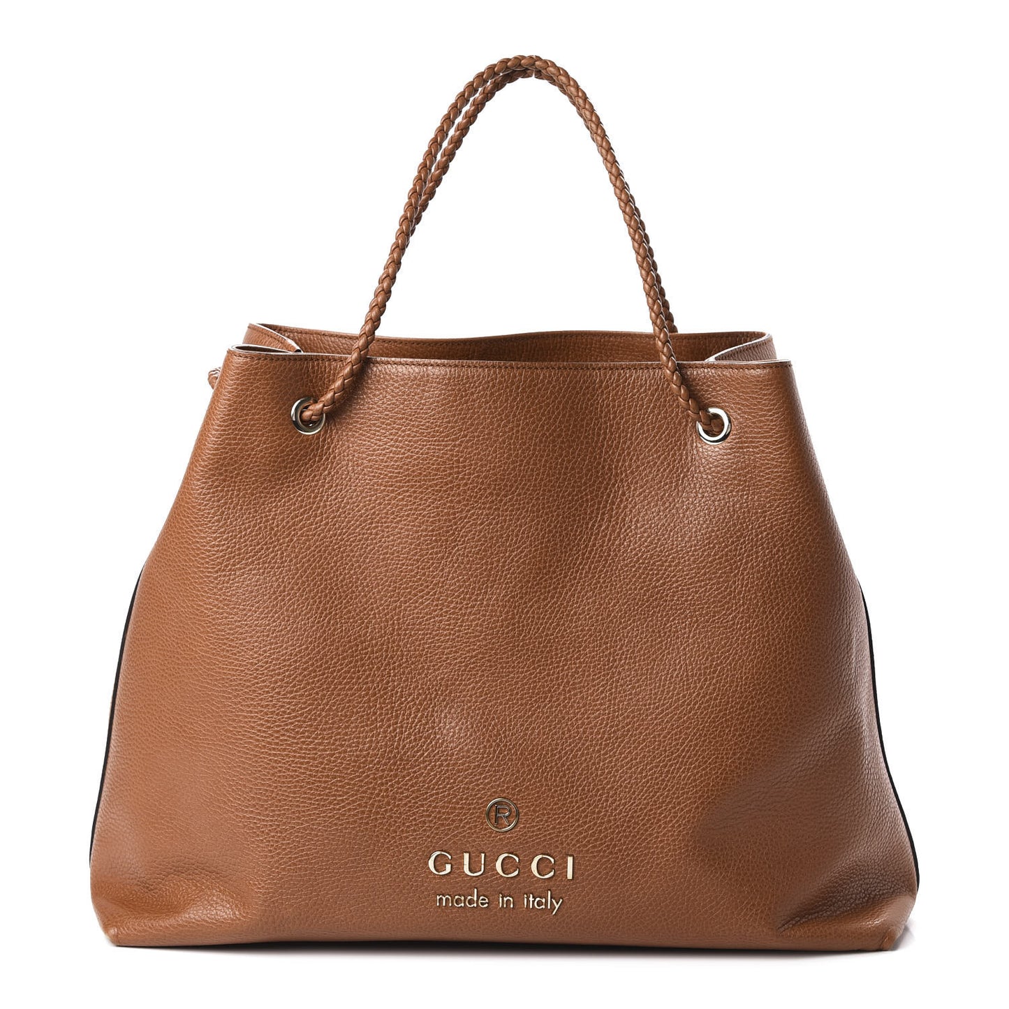 Calfskin Large Gifford Braided Handle Tote Saffron