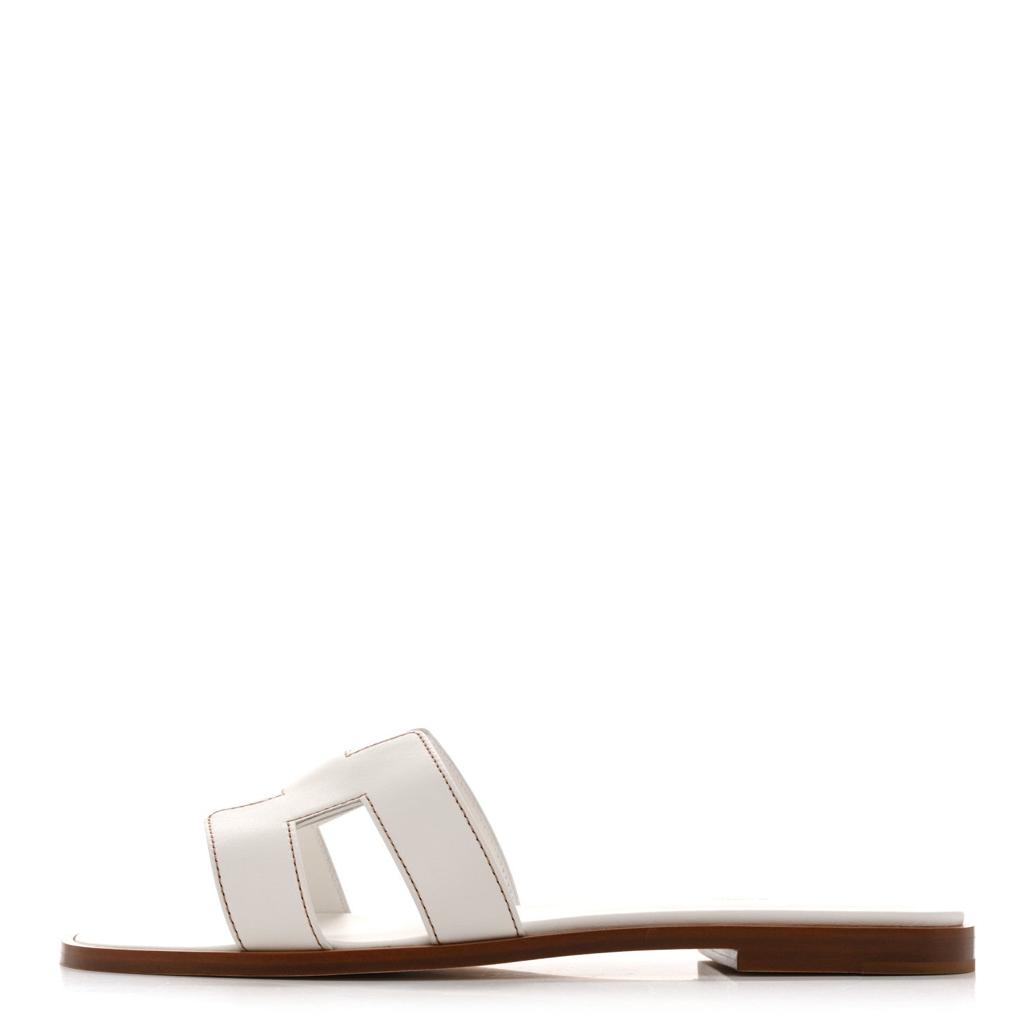 Hermes Box Calfskin Oran Sandals 38 White 1 of 10