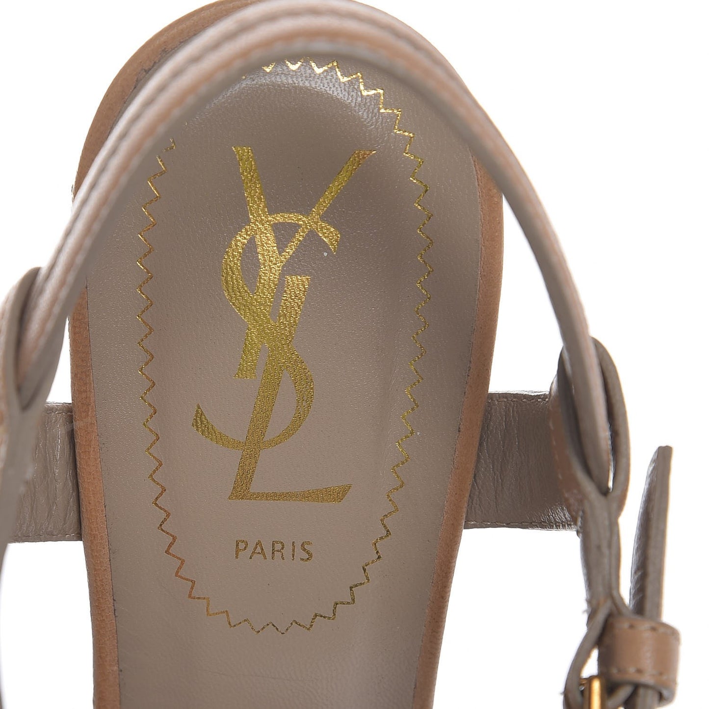 Calfskin Stingray Embossed Tribute 105 Platform Sandals 37 Natural