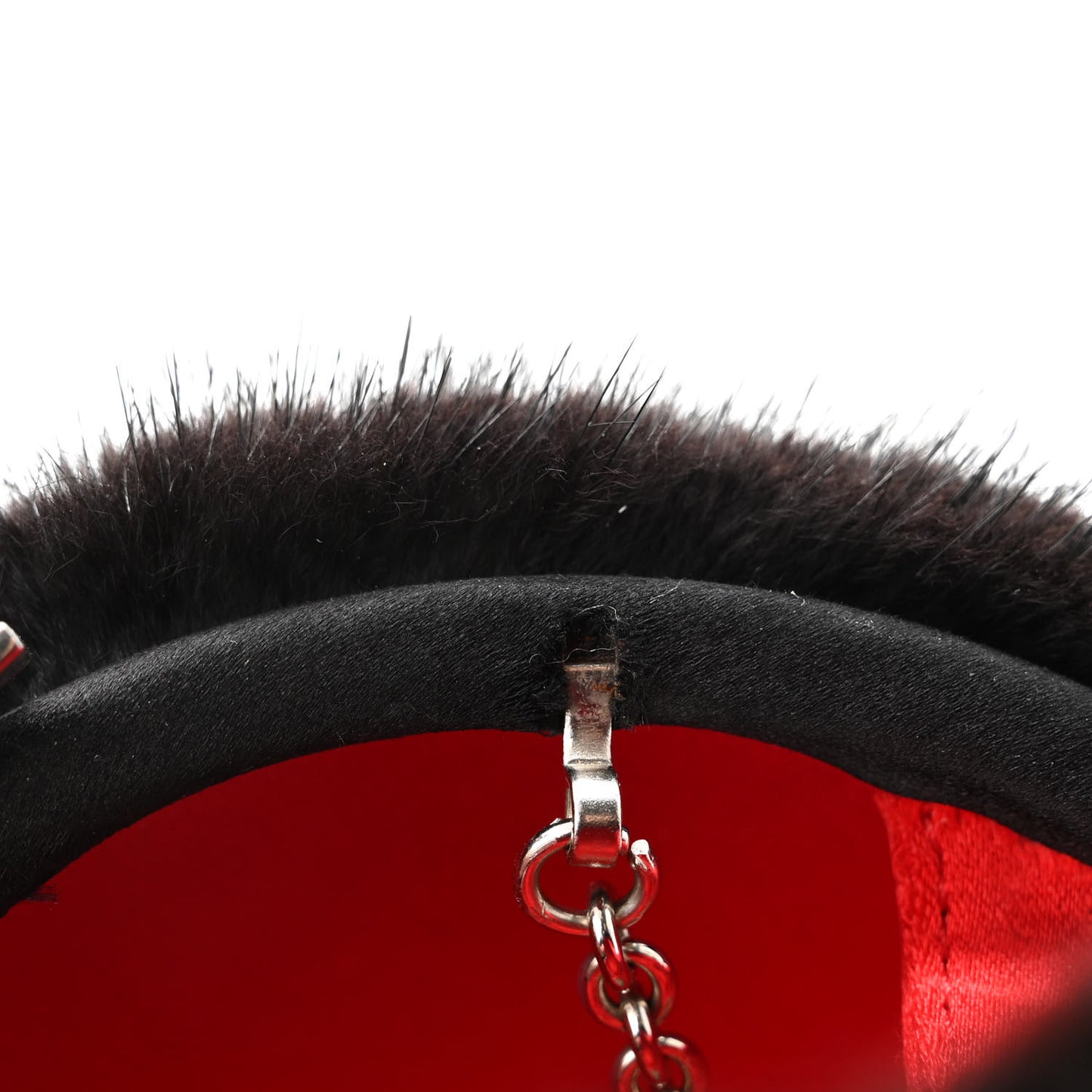 Mink Eden Vision Chain Clutch Black