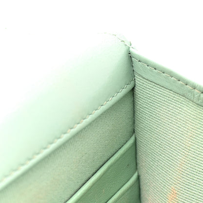 Chanel Shiny Calfskin Quilted Metal Top Handle Wallet On Chain WOC Light Green 14 of 15