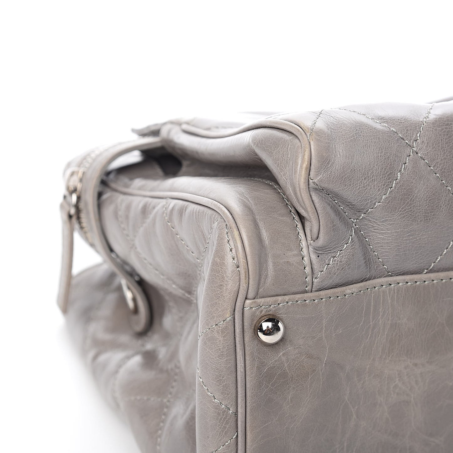 Glazed Calfskin Small New Portobello Grey