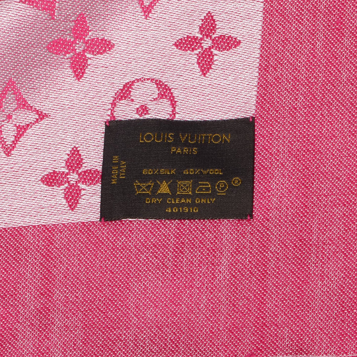 Silk Wool Monogram Denim Shawl Pivoine