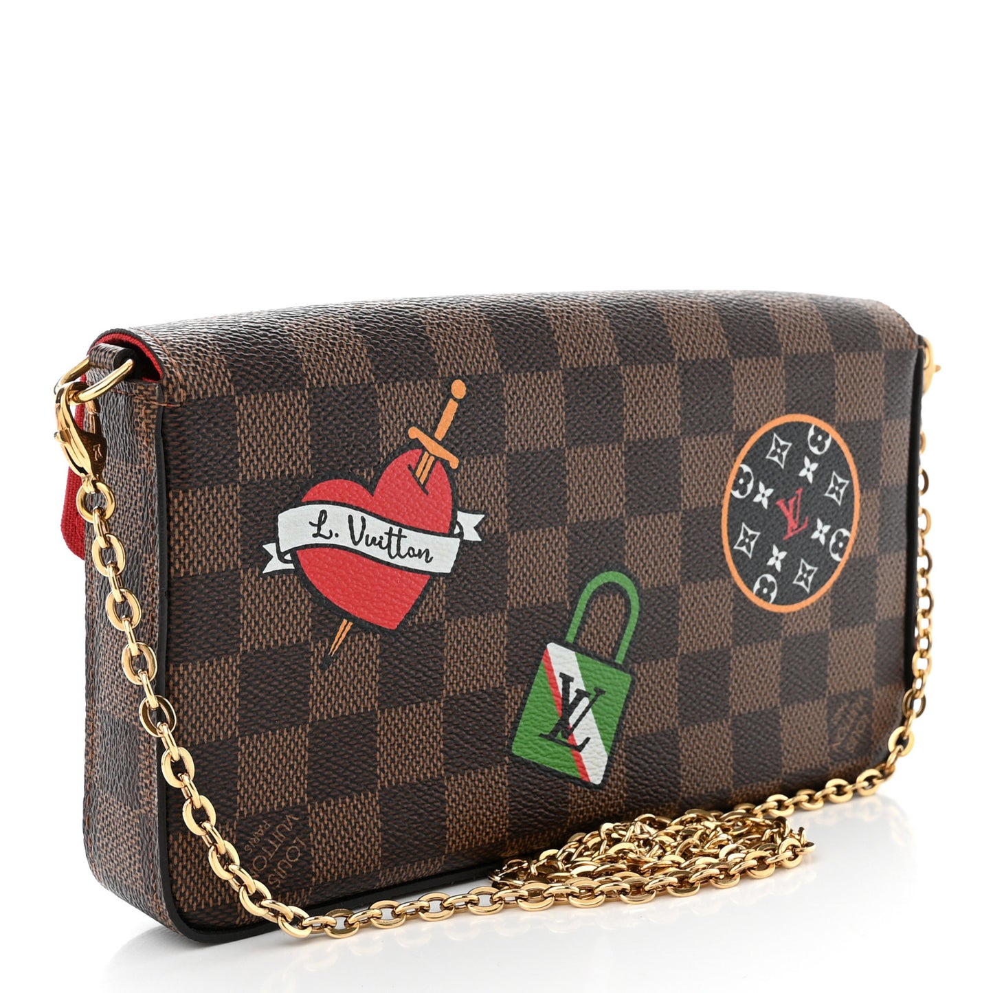 Damier Ebene LV Stories Pochette Felicie Chain Wallet