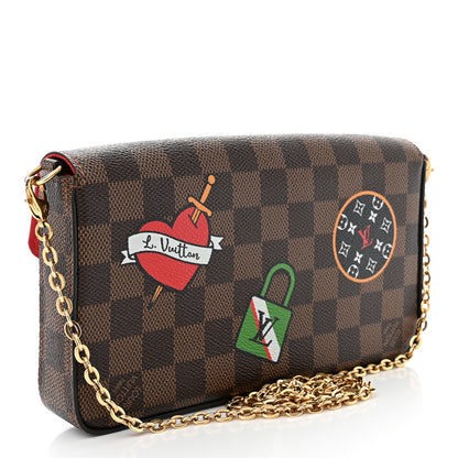 Louis Vuitton Damier Ebene LV Stories Pochette Felicie Chain Wallet 4 of 13