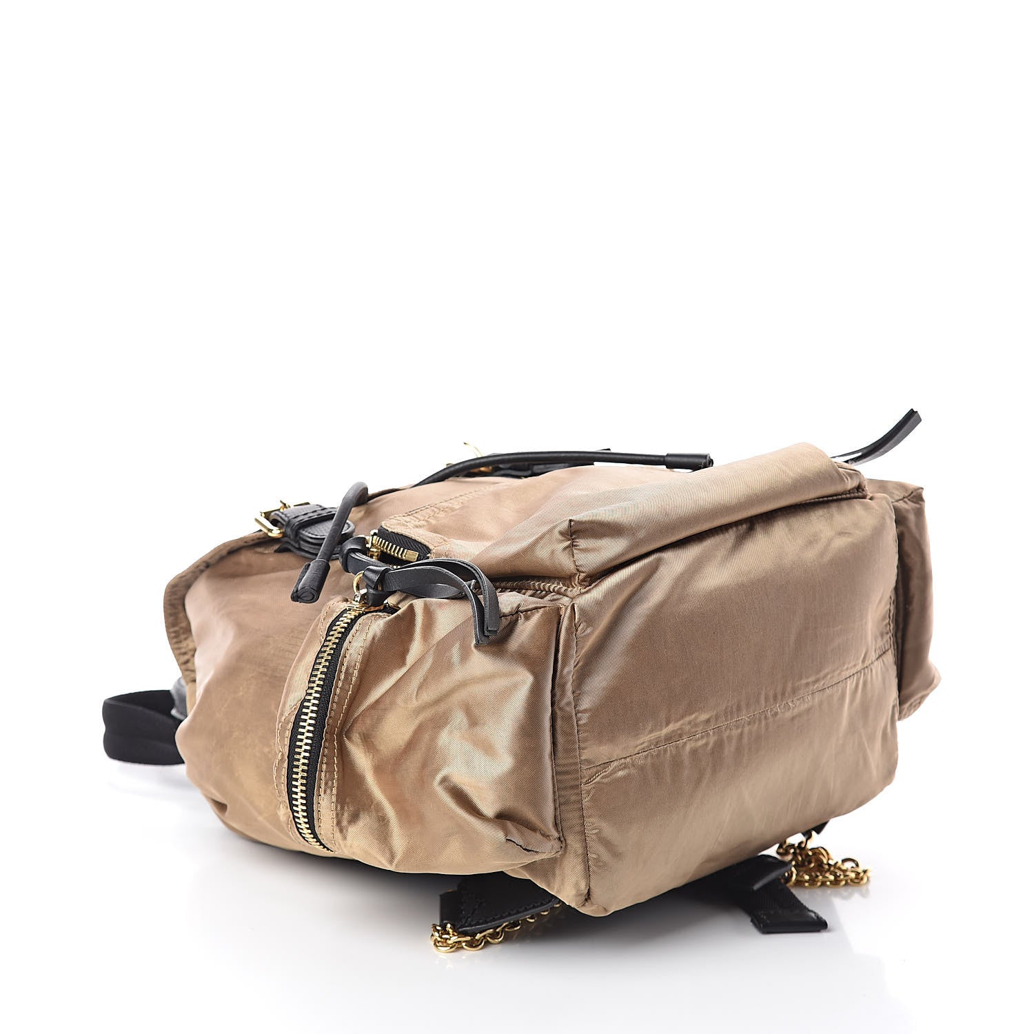 Burberry Metallic Satin Nylon Medium Rucksack Backpack Gold 4 of 10