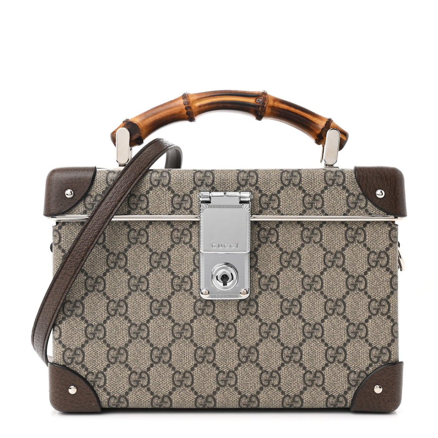 GG Supreme Monogram Globe-Trotter Beauty Case Brown