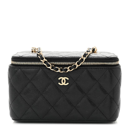 Chanel Caviar Quilted Small Vanity Case With Chain Black 1 of 11