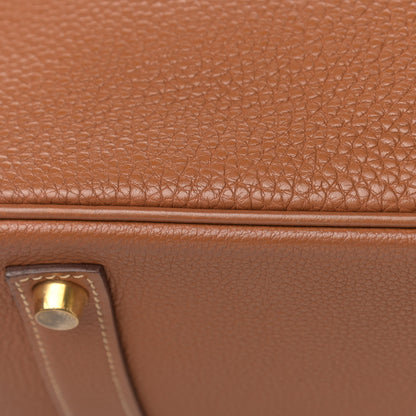 Hermes Taurillon Clemence Birkin 35 Gold 36 of 40