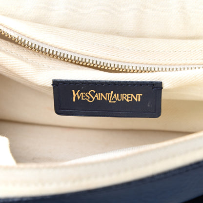Saint Laurent Calfskin Canvas Large Muse Two Navy 5 of 22