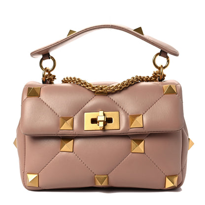 Valentino Garavani Nappa Medium Roman Stud Shoulder Bag Rose Cannelle 1 of 9