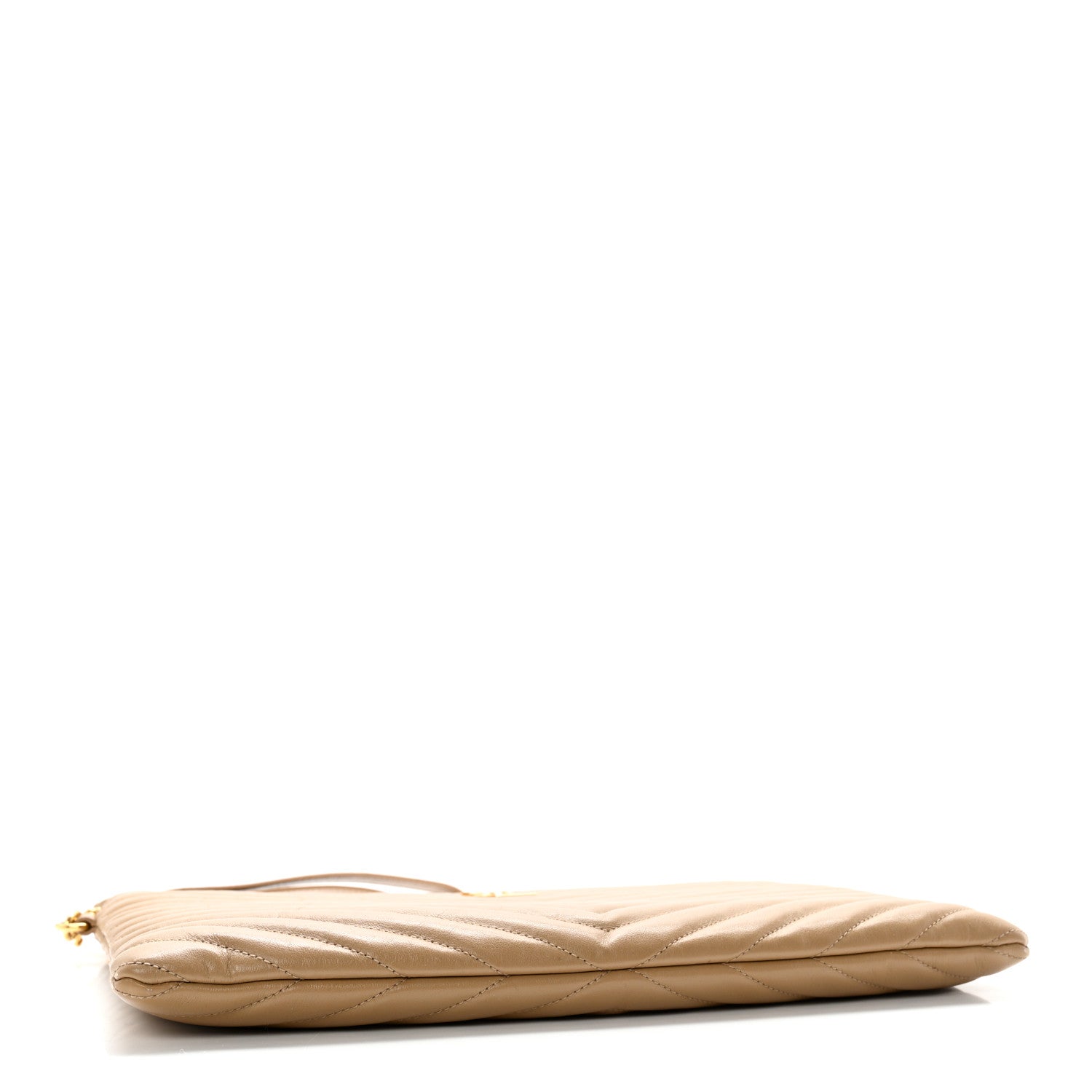 Saint Laurent Calfskin Matelasse Monogram Cassandre Tablet Pouch Cork 4 of 12