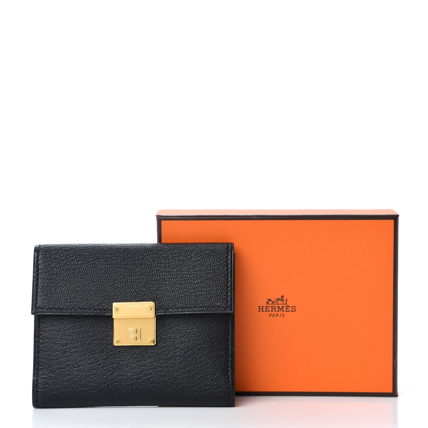 Hermes Chevre Mysore Clic Mini Card Holder Black 8 of 8