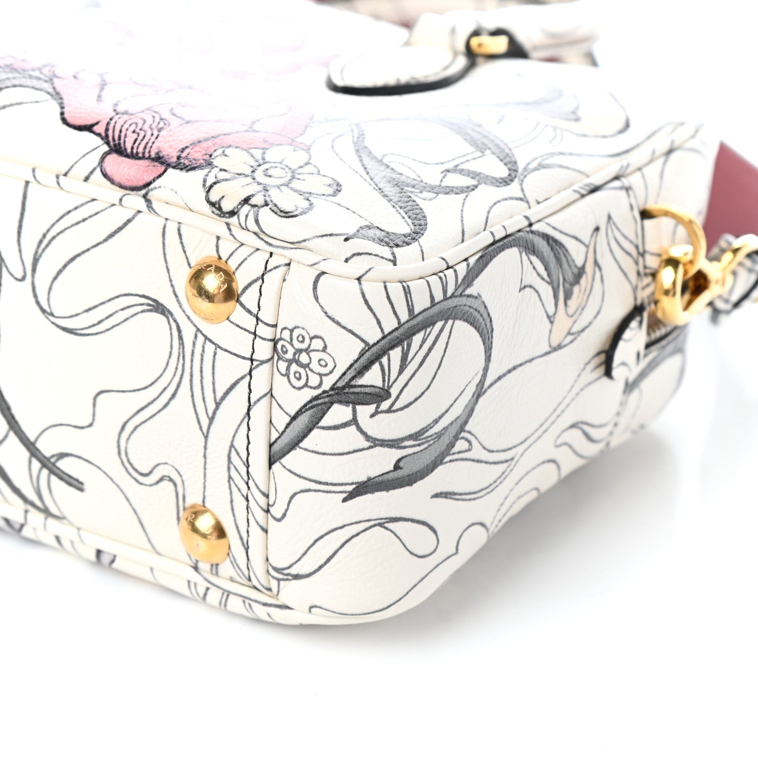 Prada X JAMES JEAN Glace Calfskin Rabbit Print Bauletto Opaline 9 of 9