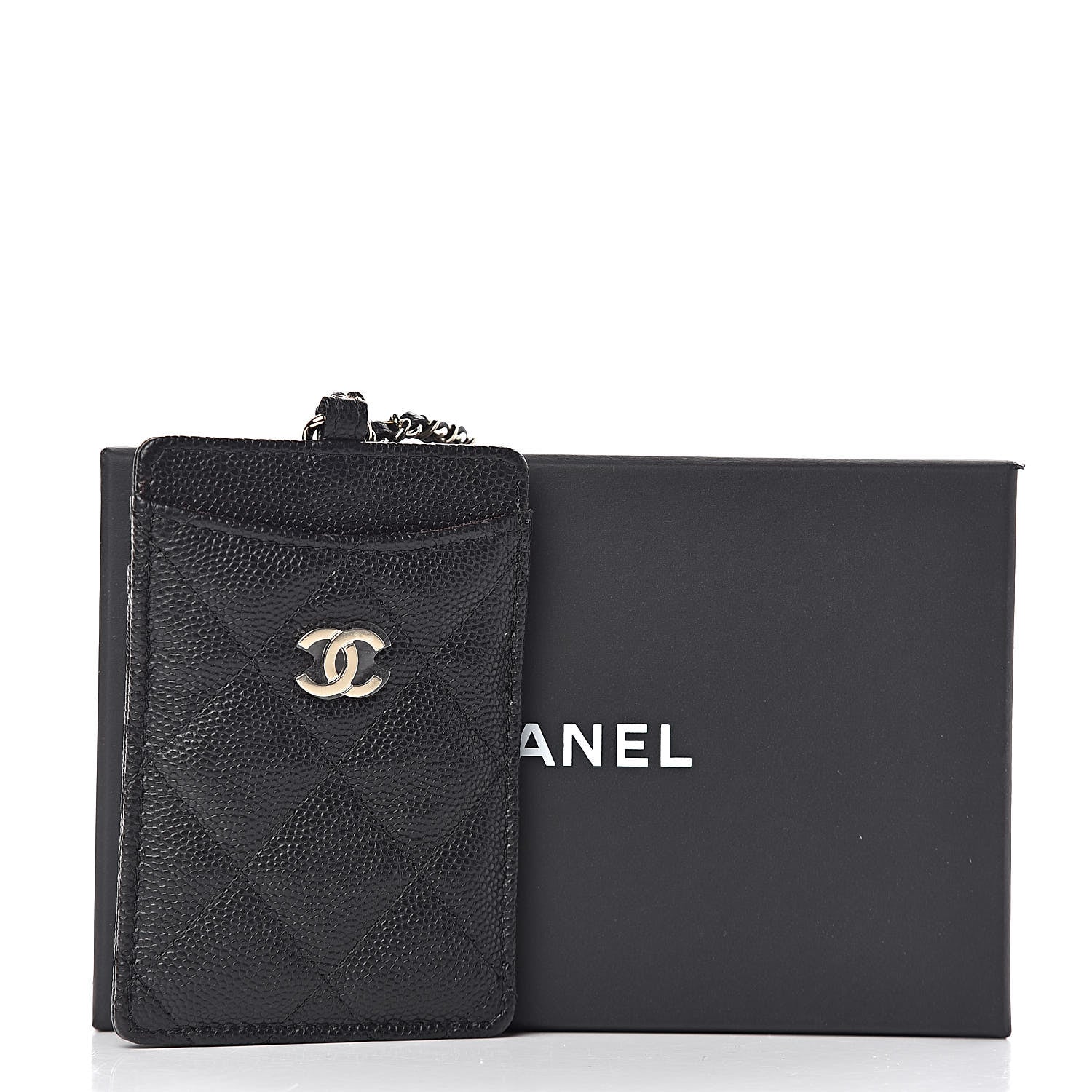 Chanel Caviar Quilted Card Holder On Chain Black 7 of 7