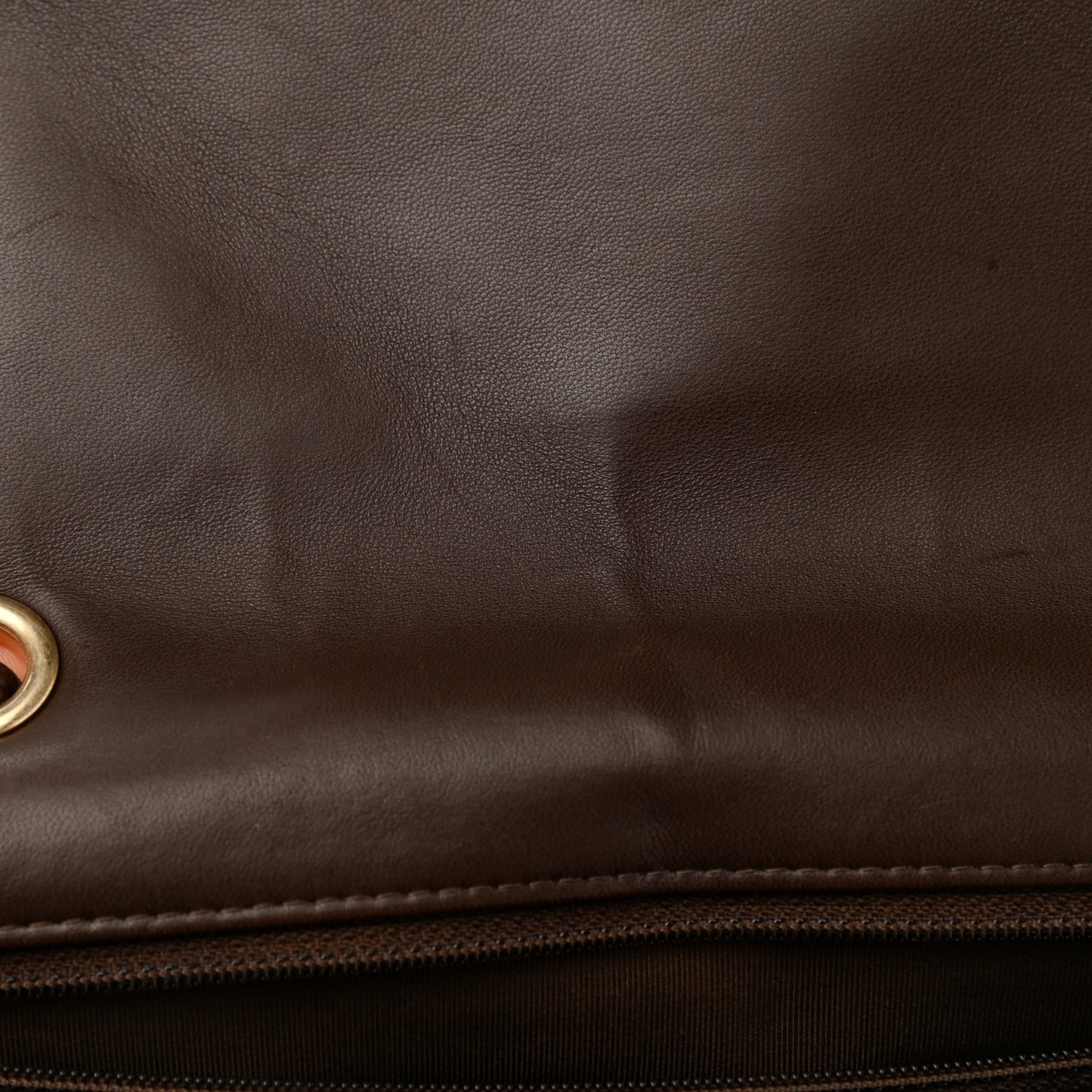 Lambskin Quilted Jumbo Single Flap Dark Brown