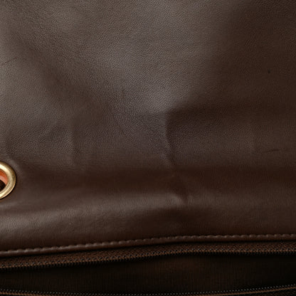 Chanel Lambskin Quilted Jumbo Single Flap Dark Brown 14 of 15