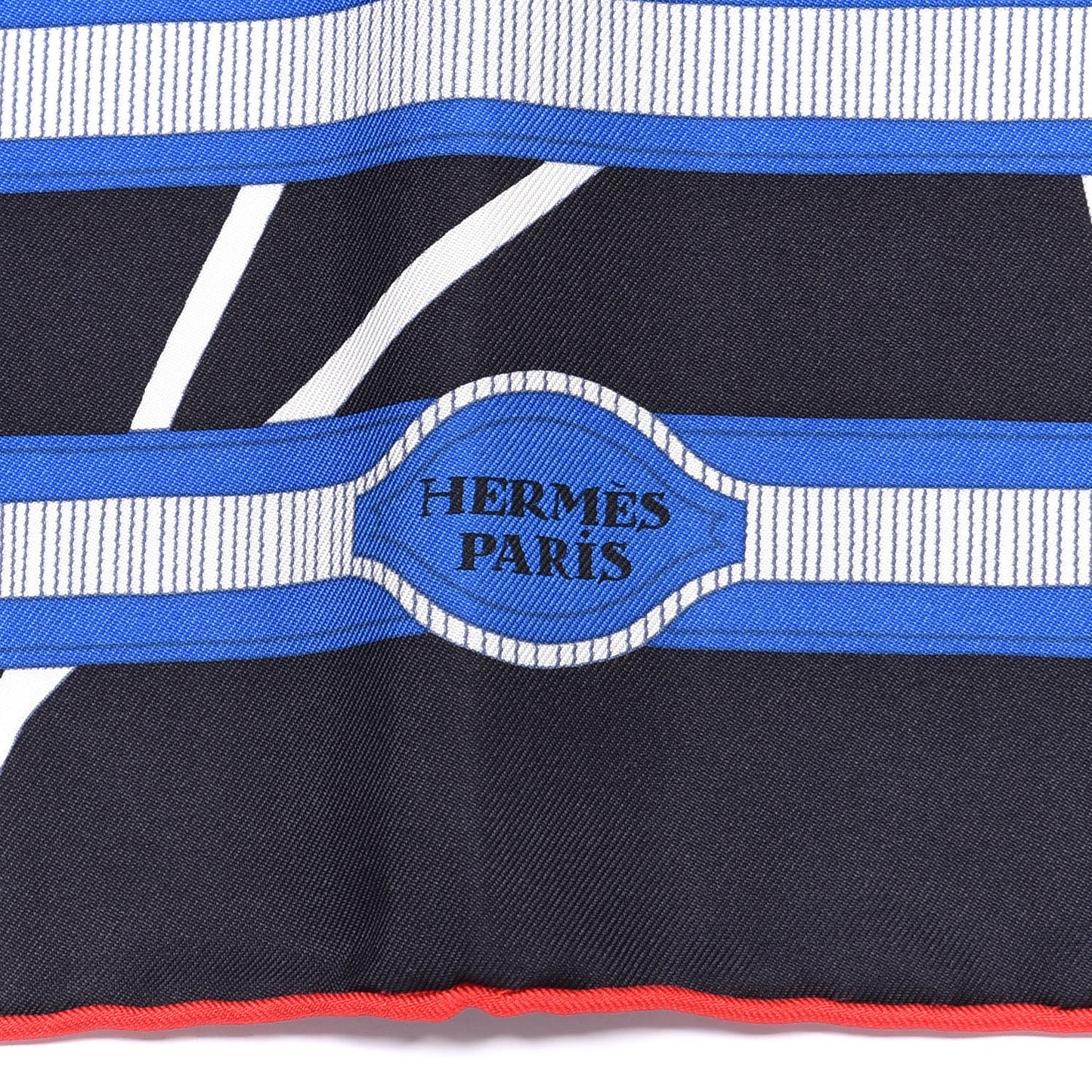 Silk Les Nouveaux Amoureux de Paris Scarf 90 Bleu Black Rouge White