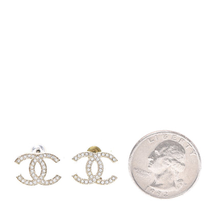 Chanel Crystal CC Earrings Gold 2 of 5