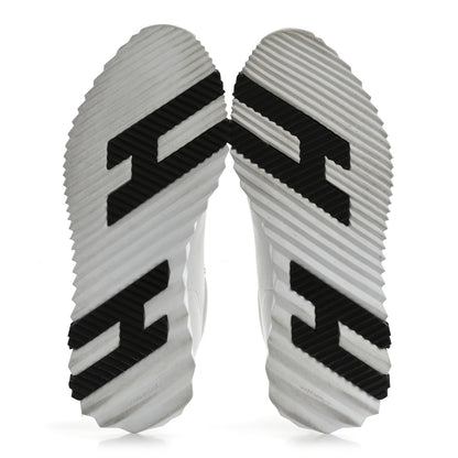 Hermes Goatskin Suede Goatskin Bouncing Sneakers 38 White Black 6 of 12