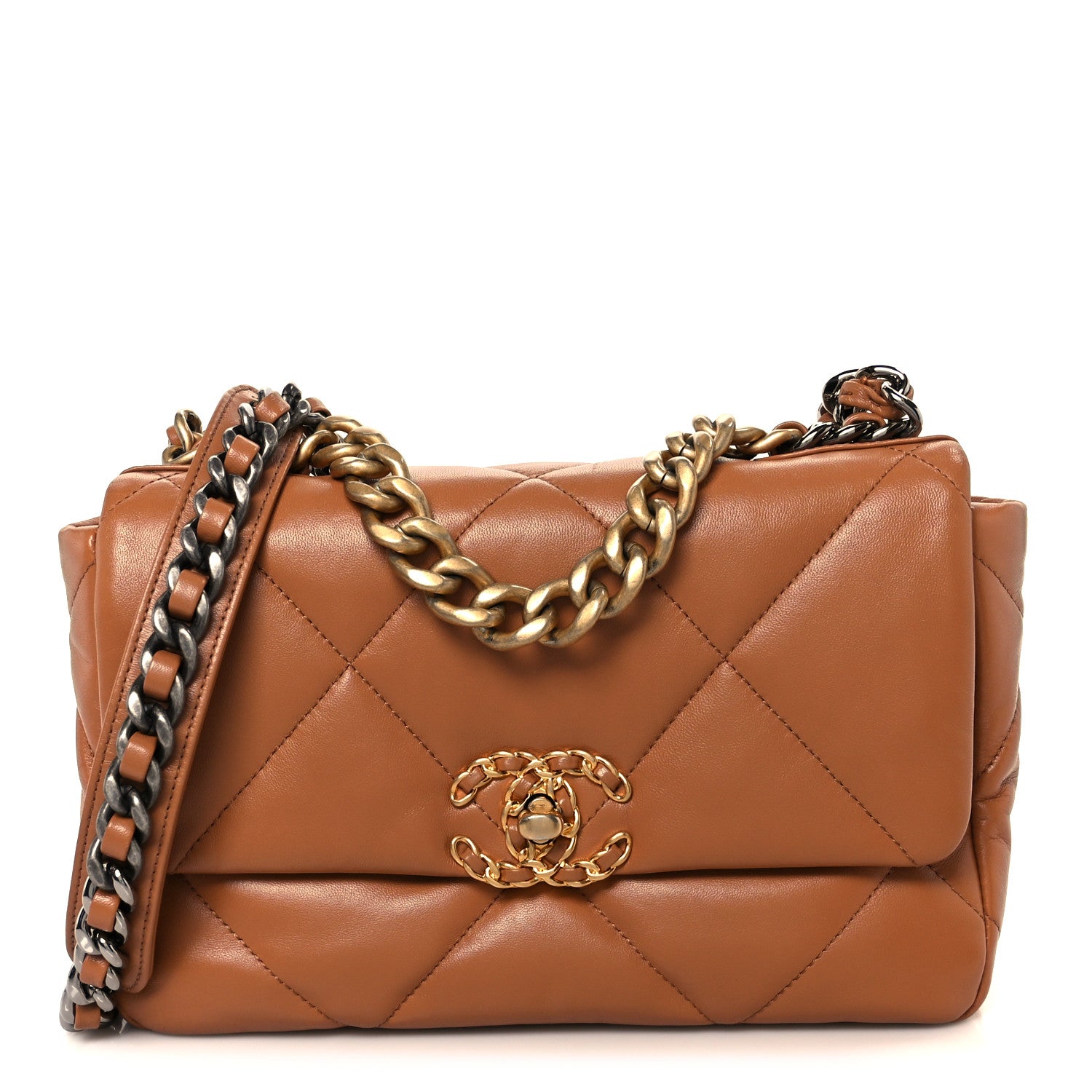Chanel Lambskin Quilted Medium Chanel 19 Flap Brown 1 of 11