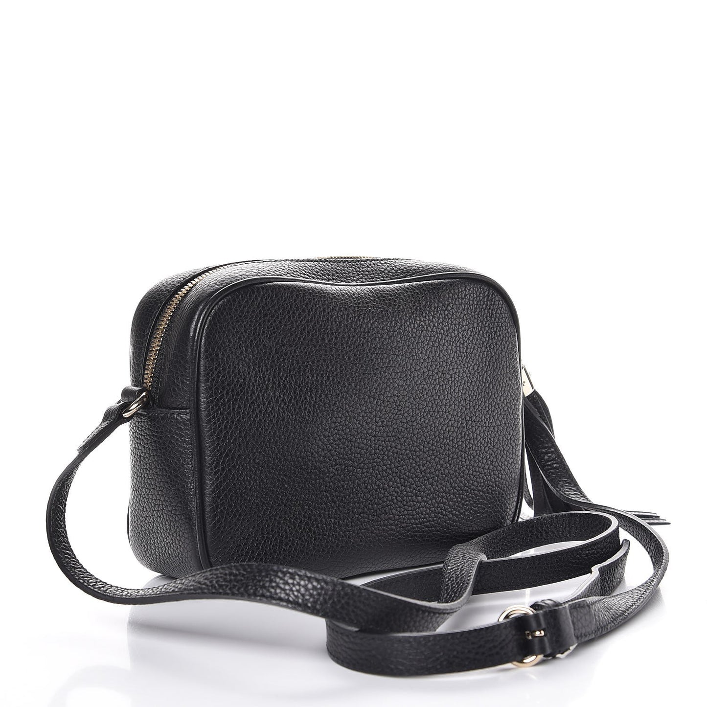 Pebbled Calfskin Small Soho Disco Bag Black