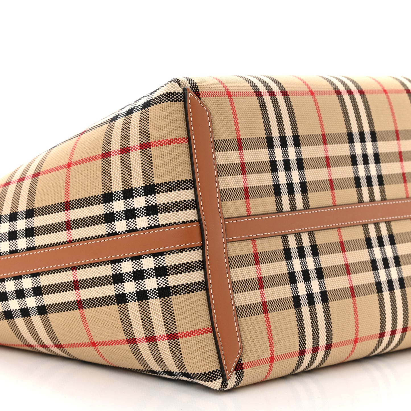Cotton Vintage Check Medium London Tote Bag Briar Brown Black