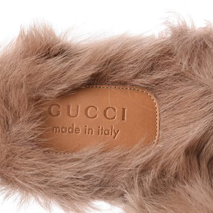 Gucci Goatskin Fur Web GG Mens Princetown Slippers 11 Black 7 of 8
